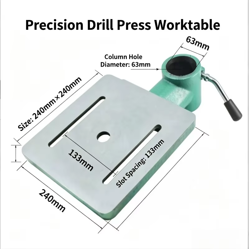 Table de travail en fonte pour perceuse sur colonne avec connecteur en T à serrage universel, surface de travail pour perceuse, pièces détachées pour perceuse