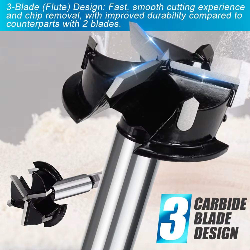 CMCP 1pc 35mm Forstner foret charnière alésage foret trou scie Cutter tige ronde carbure pointe outil de forage coupe pour le travail du bois