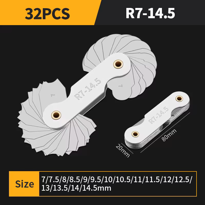 Gabarit de mesure de rayon R1-6.5 7-14.5 15-25 26-80