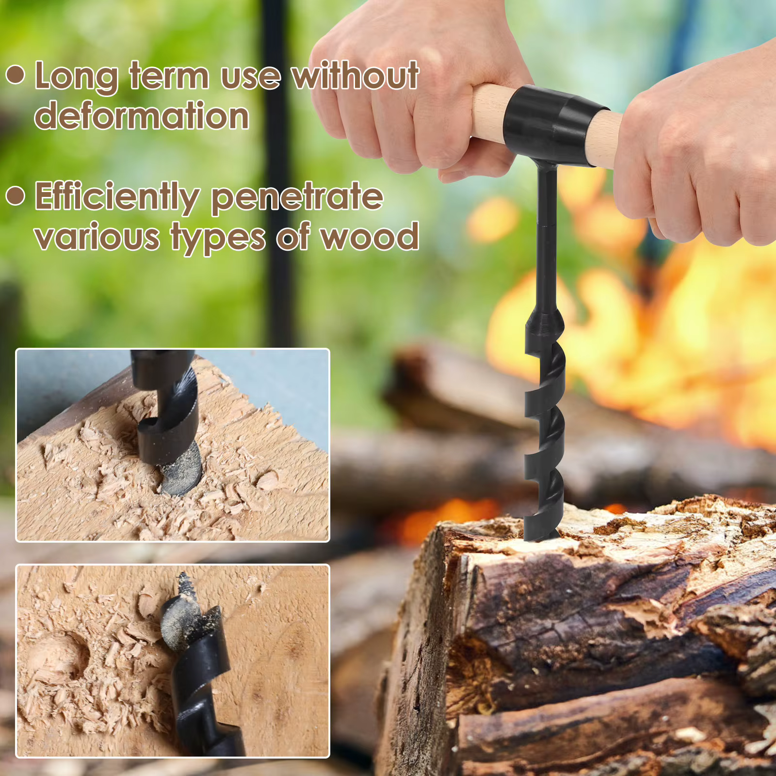Perceuse à bois multifonctionnelle Bushcraft pour la survie en plein air