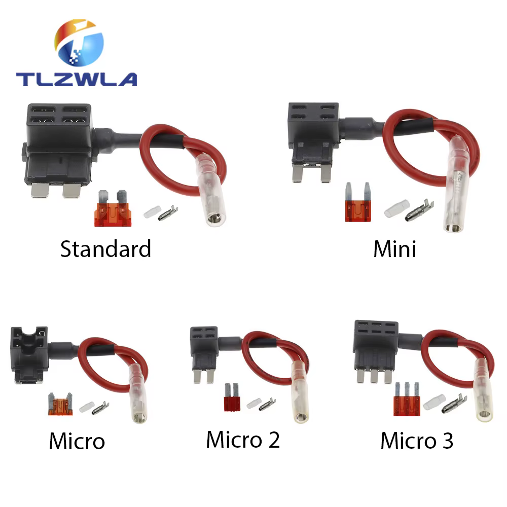 Porte-fusible de voiture MINI petit format moyen 12V, adaptateur de robinet de circuit supplémentaire avec Micro Mini fusible à lame ATM Standard 10A