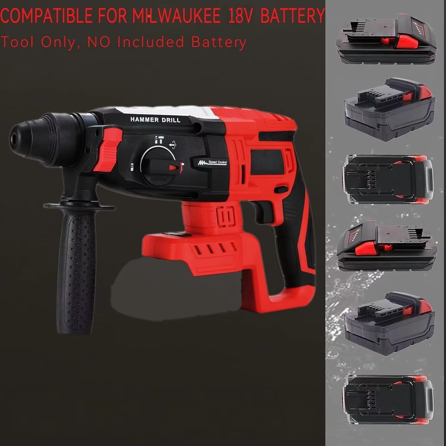 Marteau perforateur rotatif pour perceuse à percussion Milwaukee M18 2.6J avec 4 modes 360° ° Moteur sans balais avec