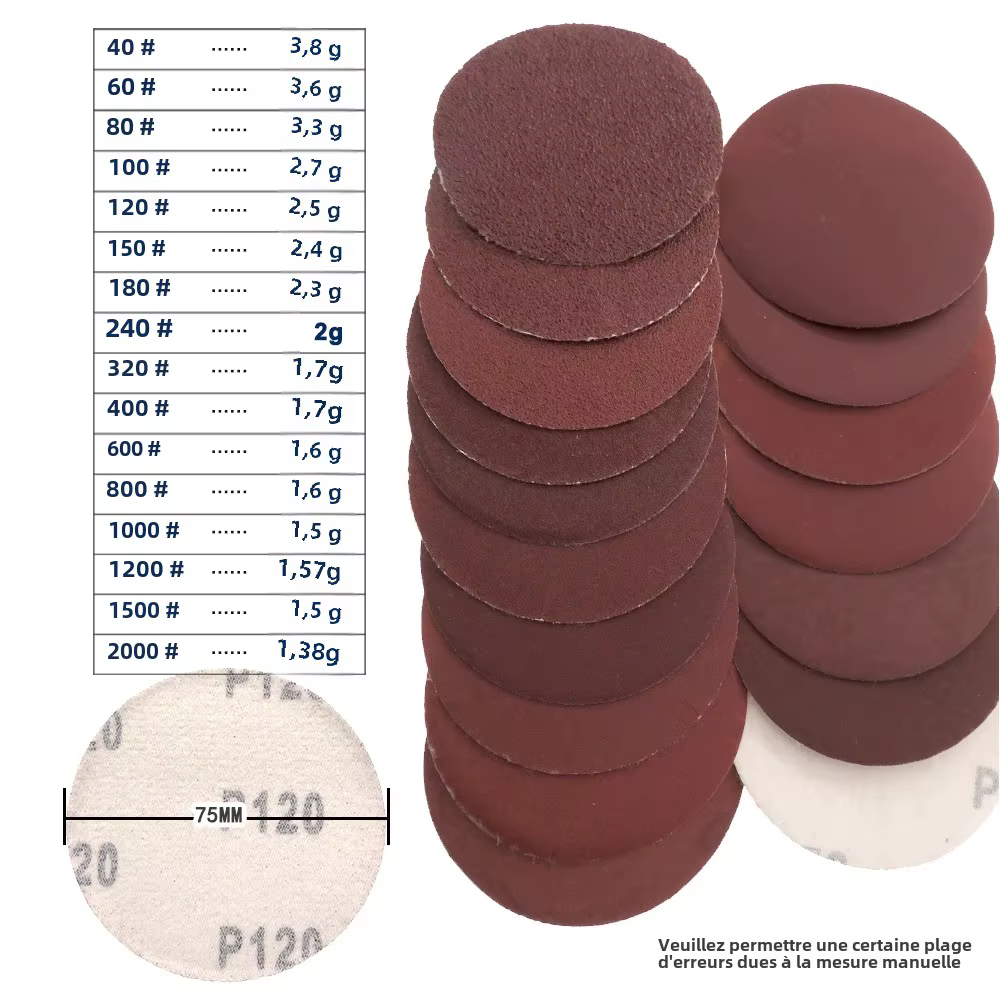 Abrasifs en Papier de Verre de Forme Ronde