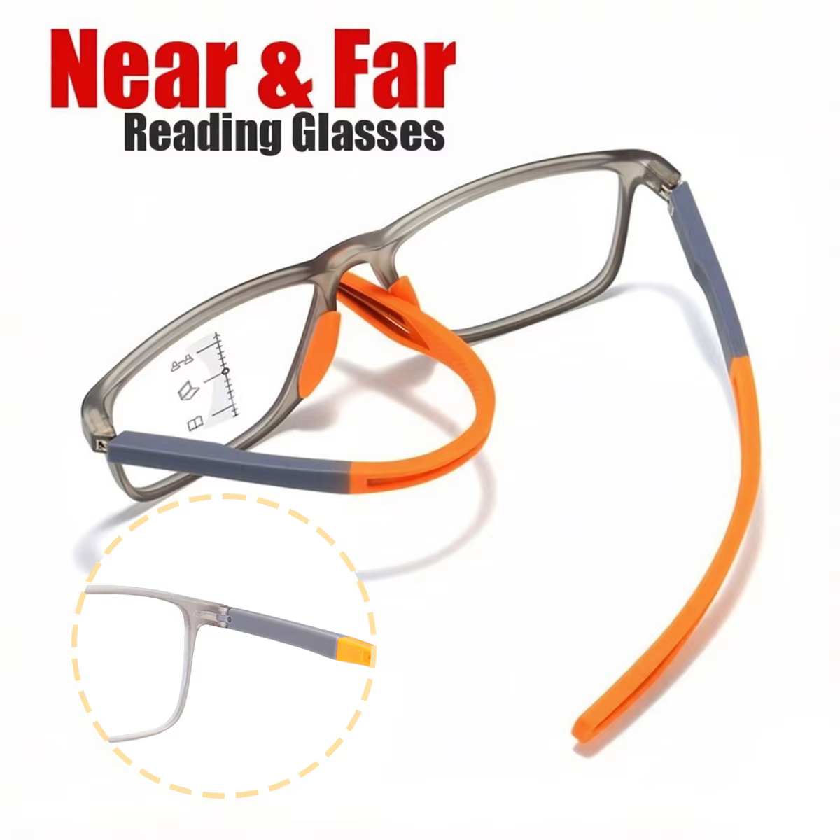 Lunettes de lecture progressives multifocales souples TR90 anti-lumière bleue, pour vision de près et de loin, pour hommes et femmes, L2 ﻿