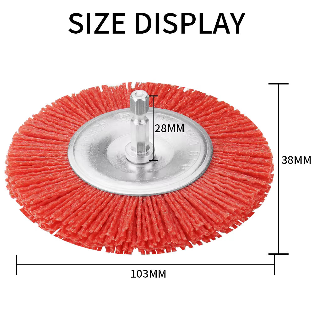 Brosse plate en Nylon, roue métallique Abrasive pour perceuse
