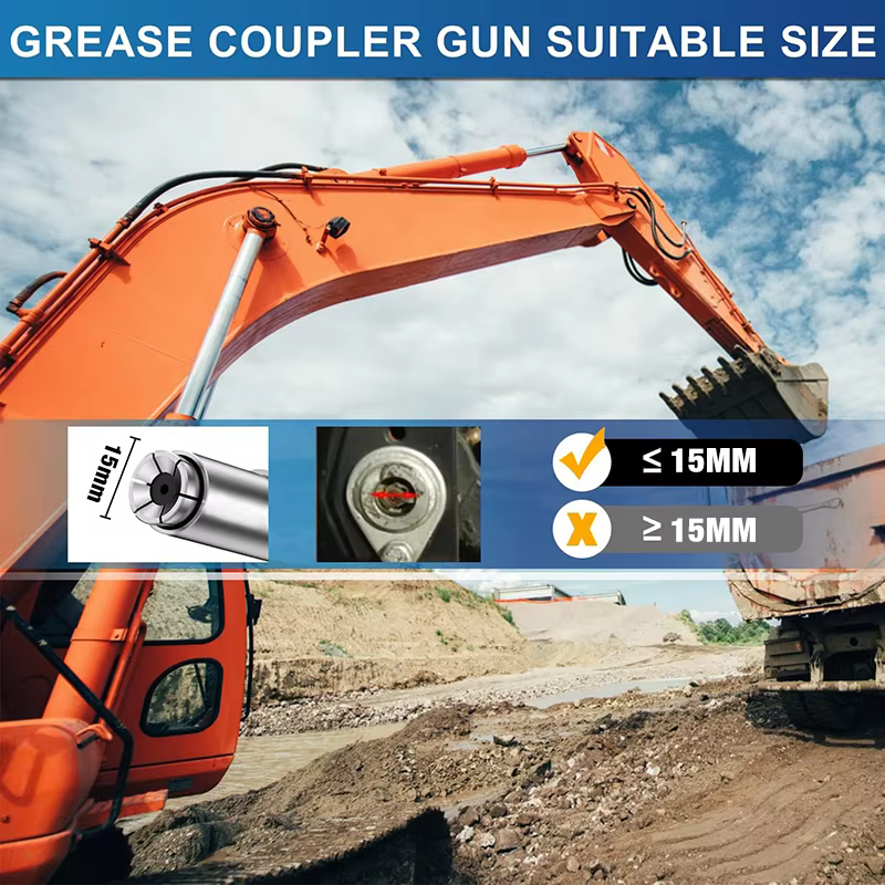 Coupleur de pistolet à graisse 10000PSI pompe à huile NPTI/8 seringue à buse de graisse à double poignée à dégagement rapide pistolet à graisse lubrifiant outil de réparation de lubrification à l'huil