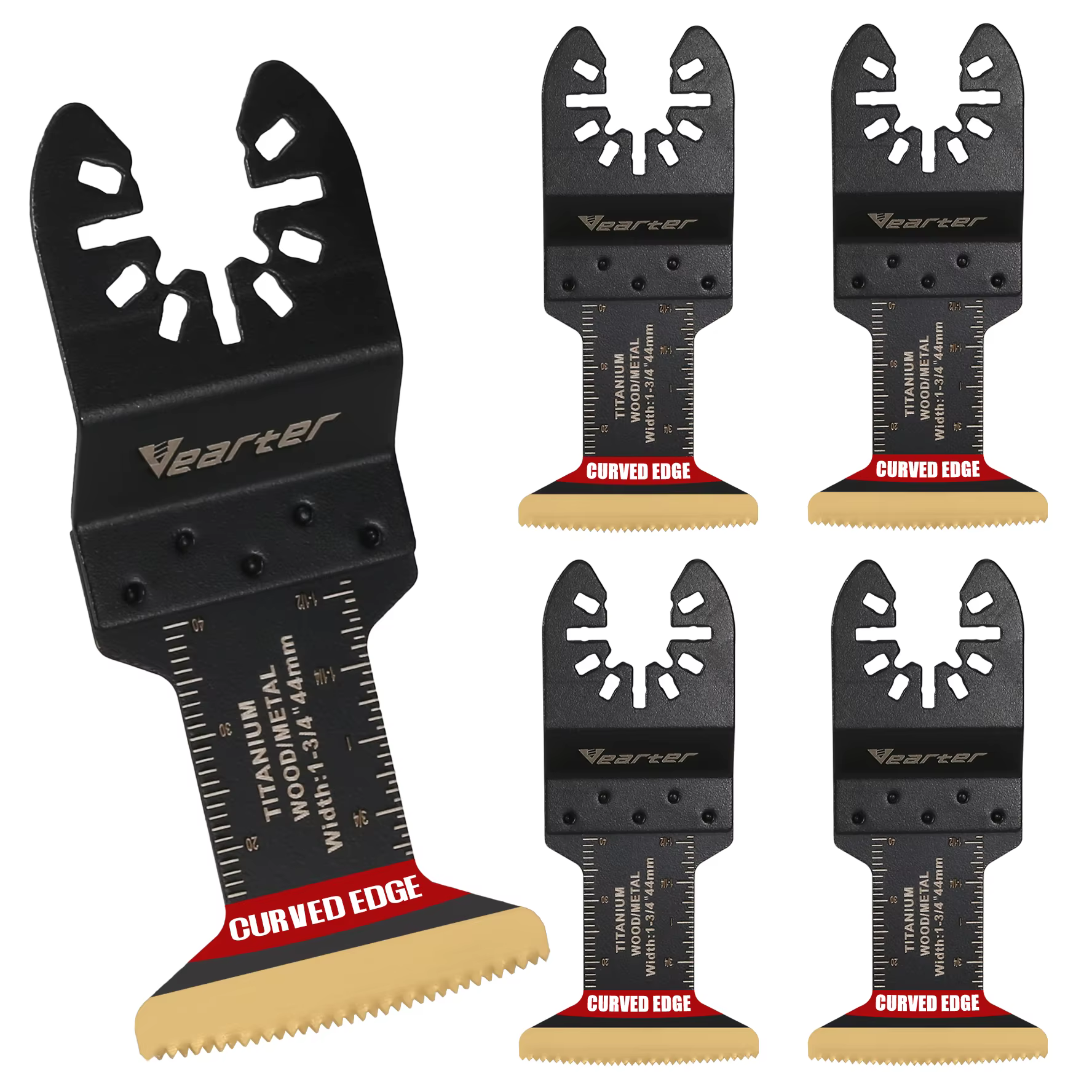 Vearter Lot de 5 lames de scie oscillant bimétallique de 44 mm