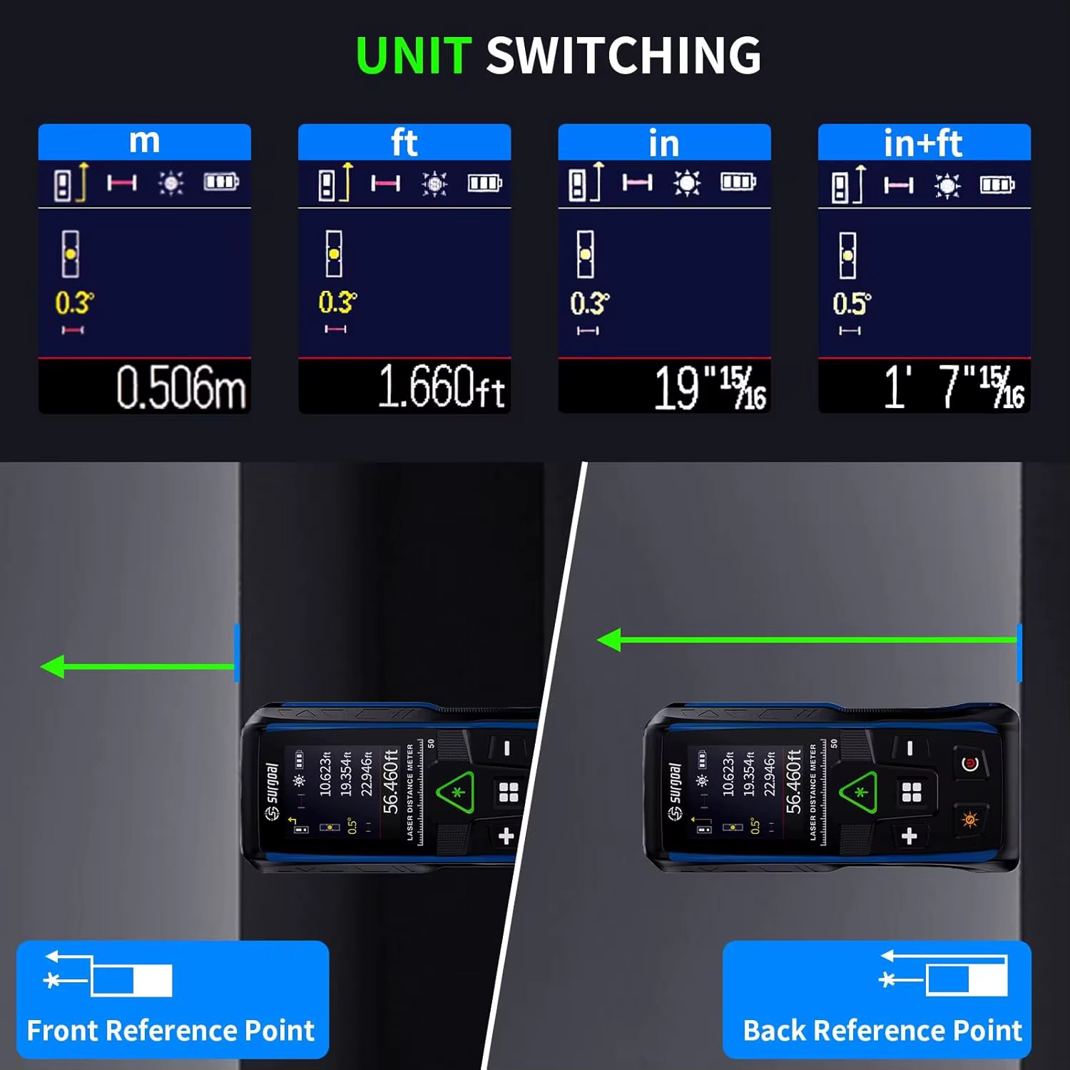 Télémètre Laser vert multifonction 100m 50m