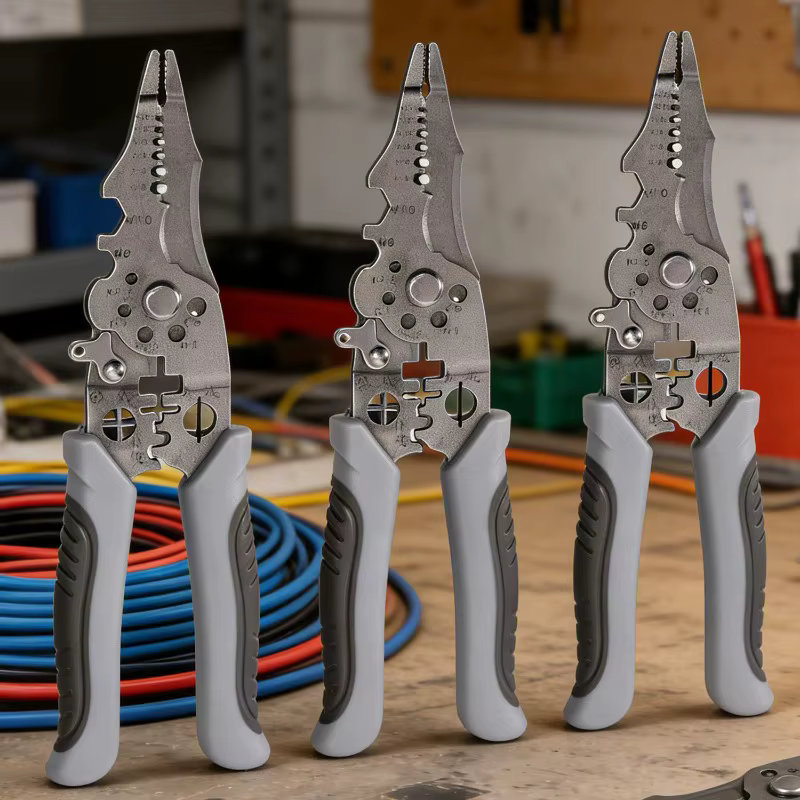 Pince à dénuder multifonctionnelle, pince à sertir robuste, coupe-câbles pour électricien, outils manuels pour la réparation de câbles