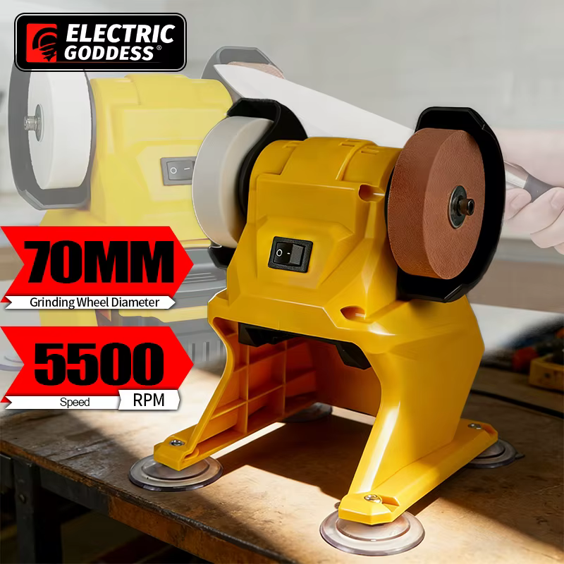 Meuleuse électrique sans fil Electric Goddess 150W pour le métal, le bois, la pierre, le polissage des couteaux, outil de meulage compatible avec la batterie Dewalt 20V