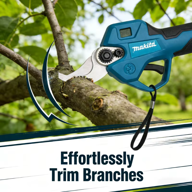 Sécateur électrique sans fil Makita 18V sans balais - Ciseaux de jardin multifonctionnels et coupe-branches (outil seul)