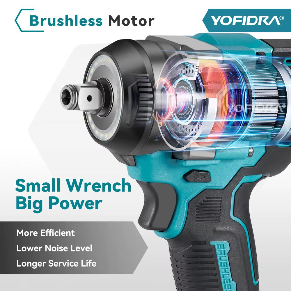 YOFIDRA 5 vitesses 1200N.M couple clé électrique sans brosse tournevis de voiture sans fil outils électriques domestique
