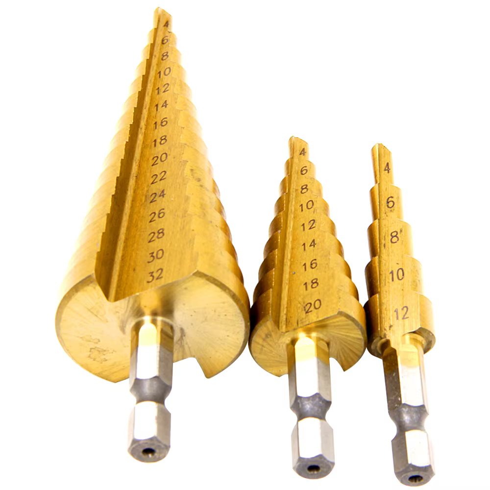 Perceuse étagée plaquée titane