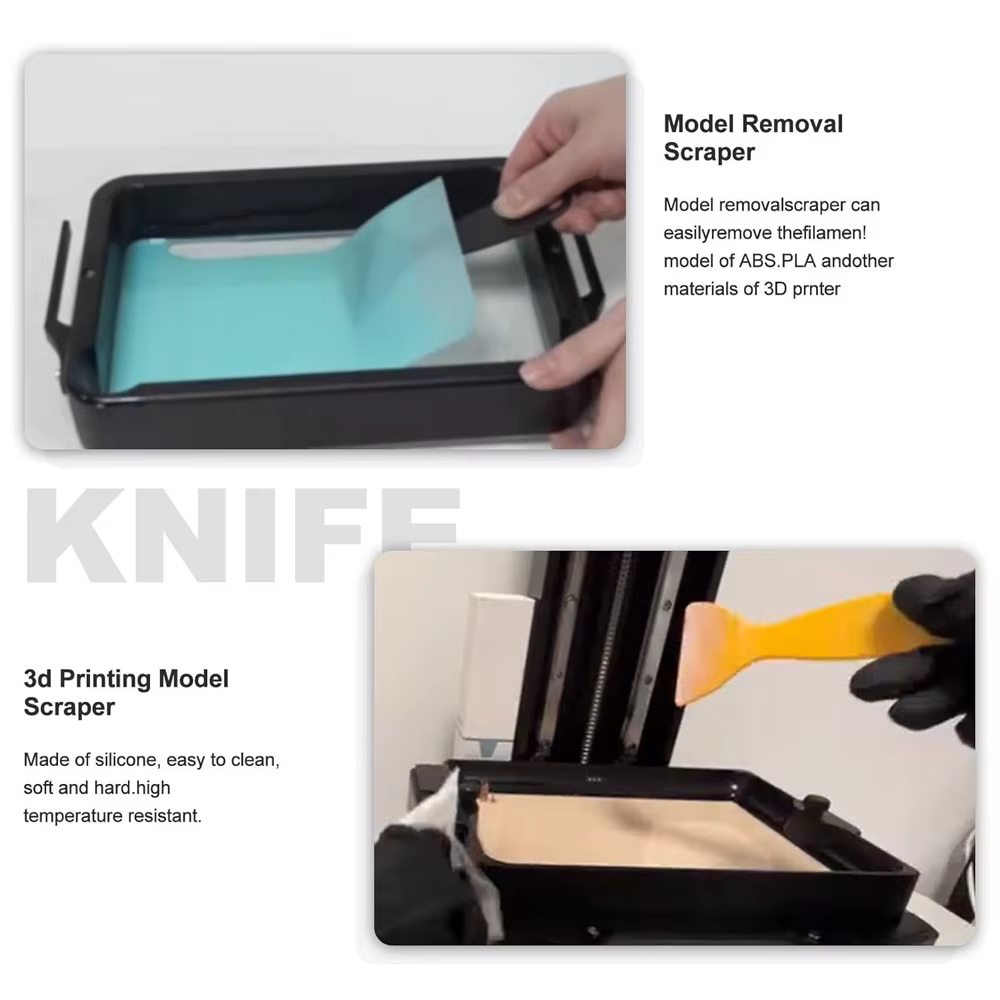 Kit d'outils d'imprimante 3D, accessoires d'impression 3D avec entonnoir en acier inoxydable, tapis en Silicone, pinces, gants, brosses grattoir