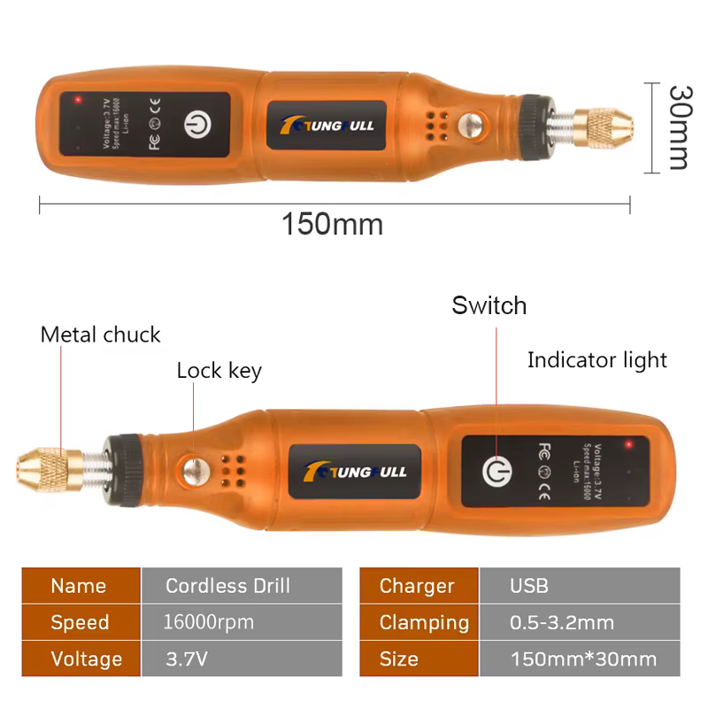 Mini ensemble d'outils rotatifs électriques sans fil