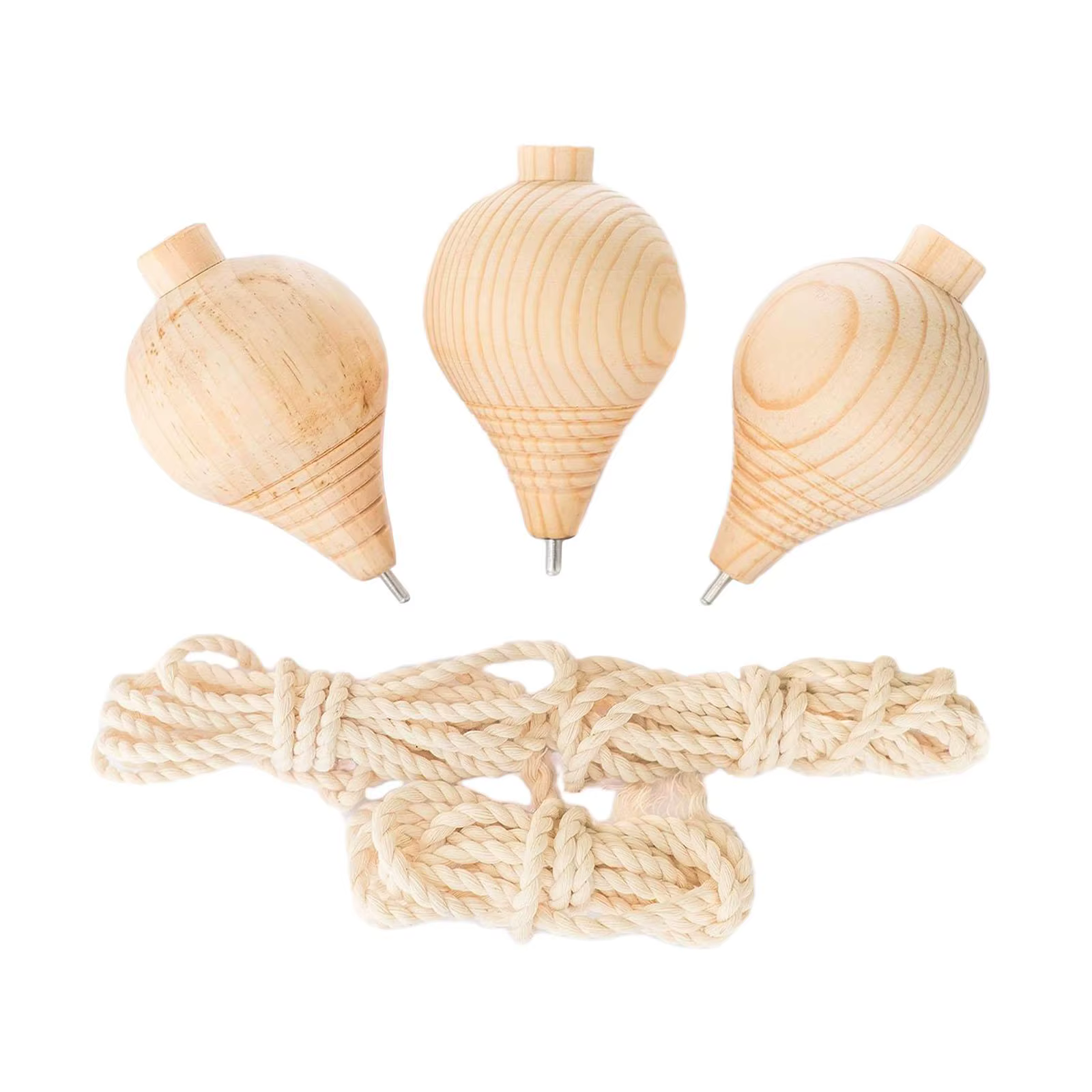 3 Pièces Trompos Jouets Éducatifs DIY, Jouets Gyroscopiques Faits Main, Toupies en Bois Non Peintes pour Adultes, Intermédiaires, Enfants, Débutants, Tout-petits