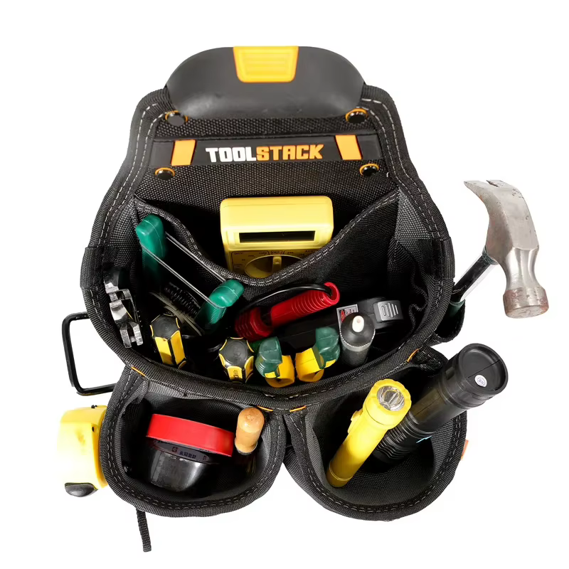 TOOLSTACK Ceinture porte-outils multifonctionnelle à double poche pour électricien