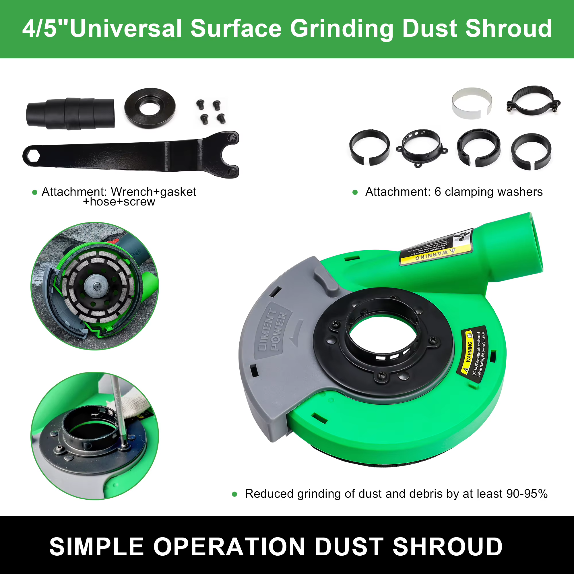 Collecteur de poussière pour meuleuse Diament Power Grinder 125 mm/4