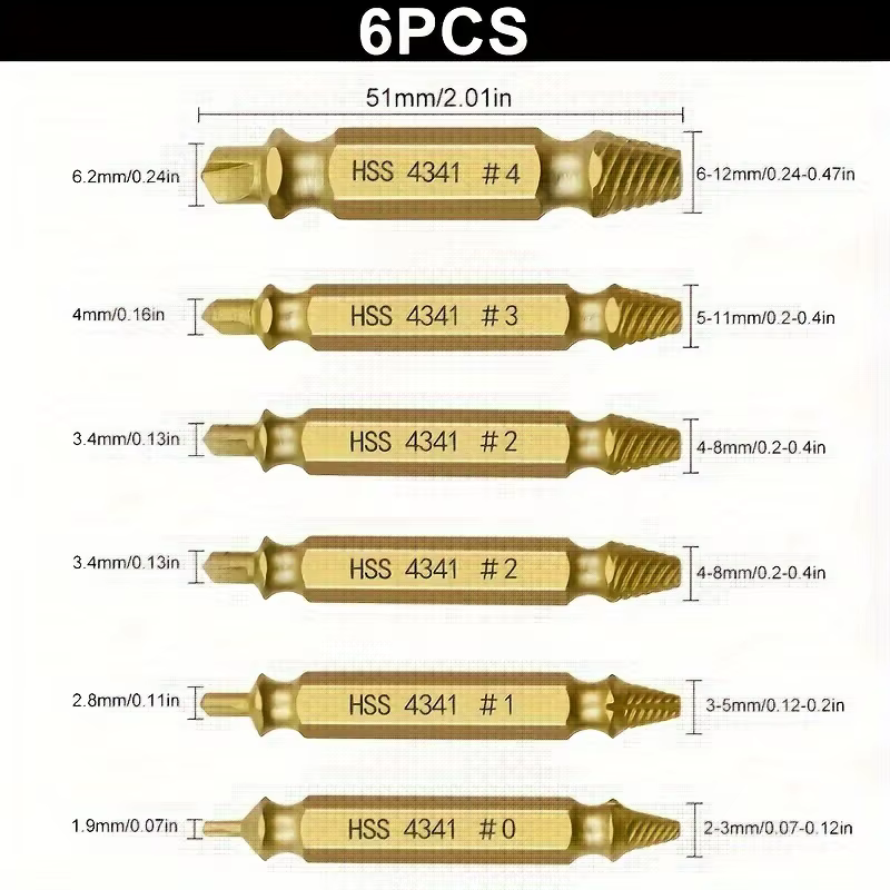 Jeu d'extracteur de vis endommagé