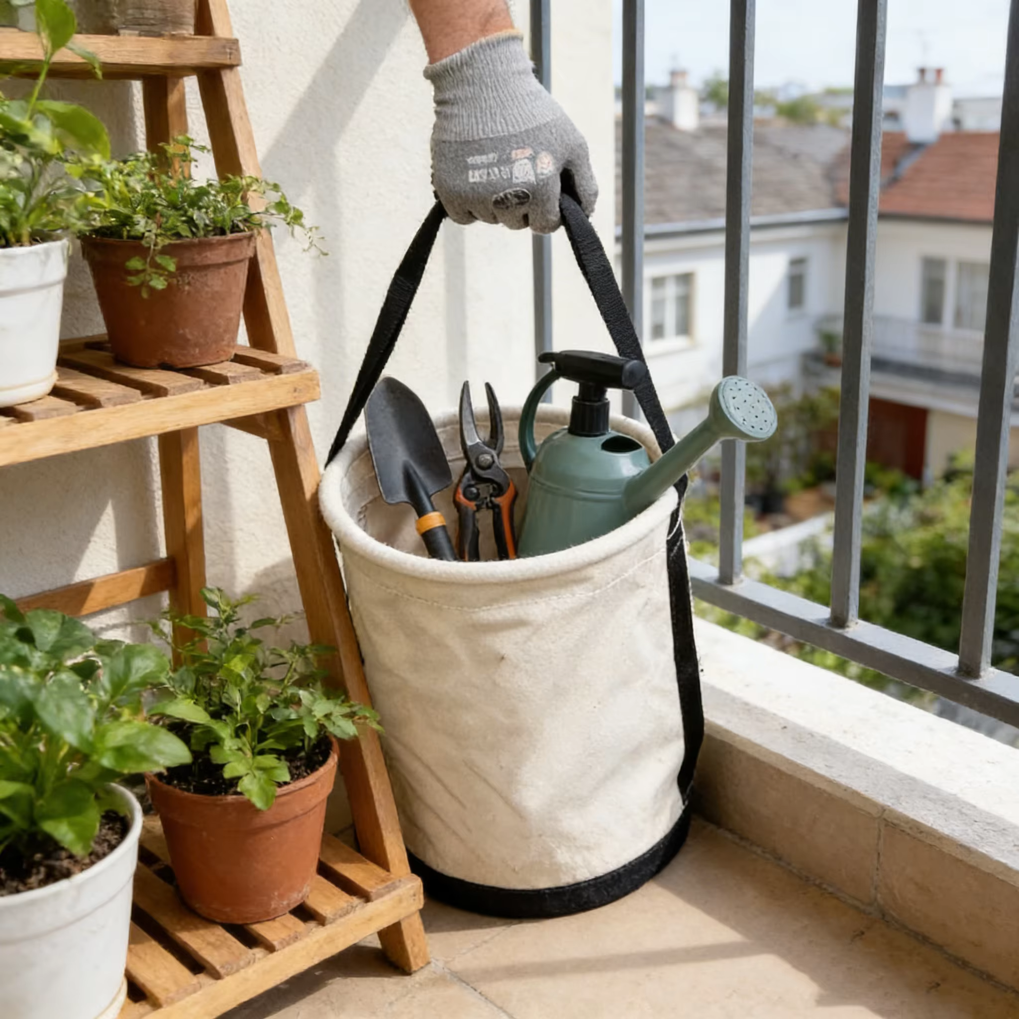 Sac de rangement pour outils de jardin, tissu Oxford imperméable et Durable, multi-poches de grande capacité, à main et à bandoulière pour Balco domestique
