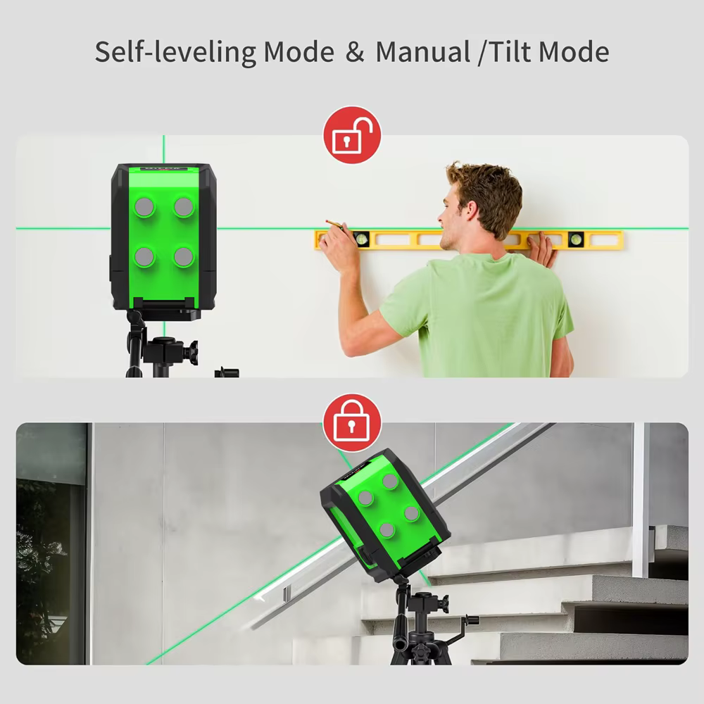 HILDA niveau Laser Instrument Laser vert à 2 lignes avec niveau mural magnétique Portable Support provincial Instrument Laser croisé