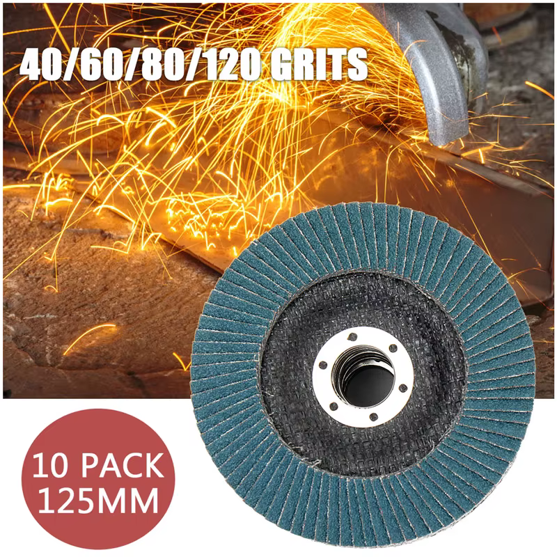 10 pièces 5 "125mm meuleuse d'angle disques de ponçage 40/60/80/120 grain meule