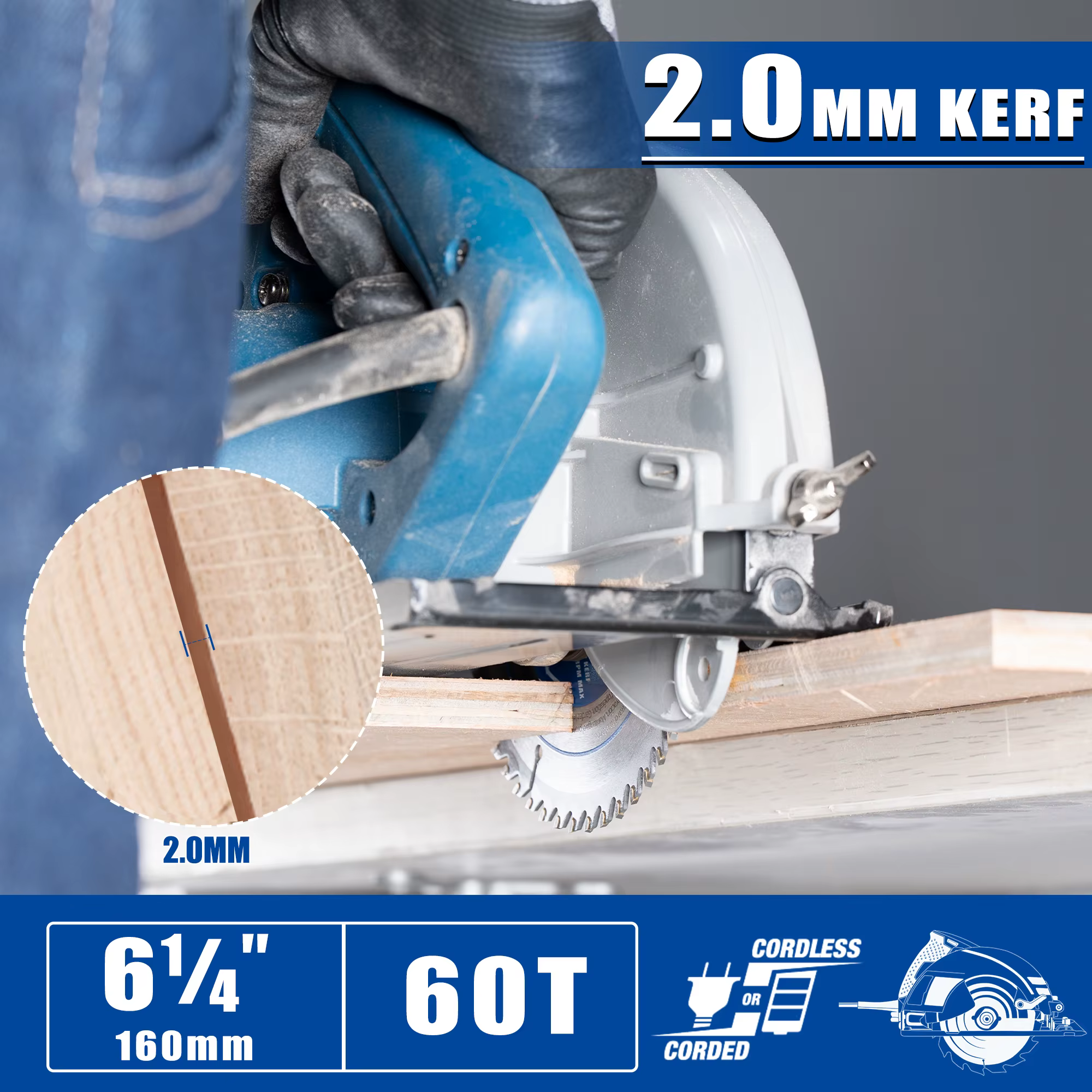 Lame de scie circulaire PAYA 6 1/4" 60 dents à pointe en carbure 160 mm Lames de scie TCT pour couper divers matériaux composites en bois