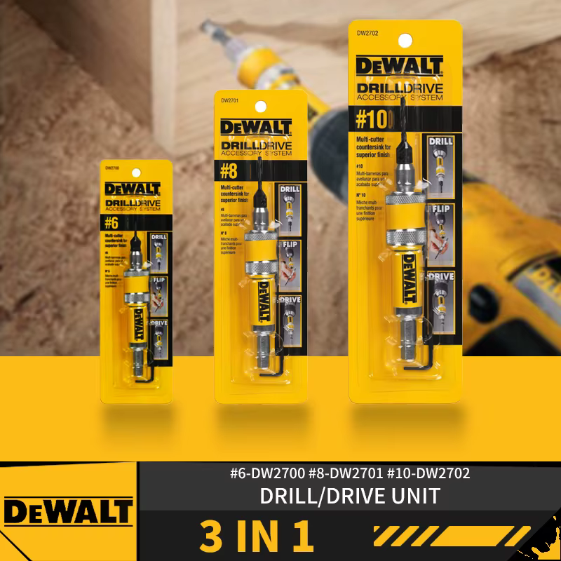 DEWALT Drill Flip Drive Unité complète # 6 # 8 # 10 DW2700 DW2701 DW2702 Forets à bois à fraiser 2 en 1