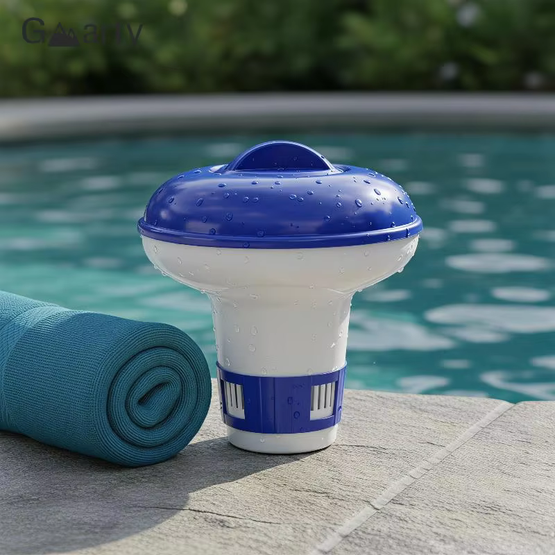 Distributeur de chlore flottant pour piscine de 5 pouces avec aérations réglables et couvercle anti-fuite pour piscines intérieures et extérieures, spas et bains à remous