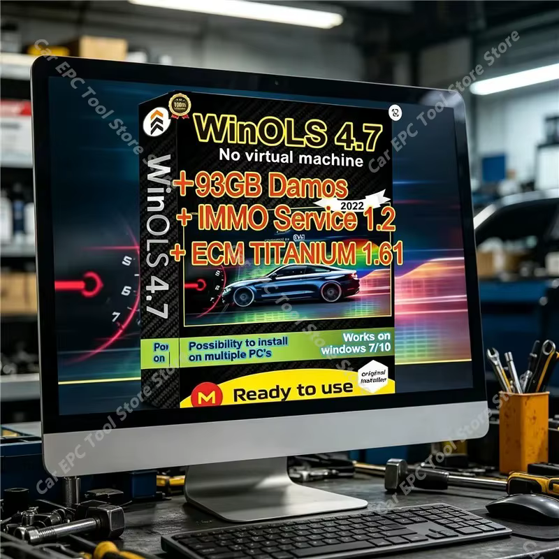 93 Go de fichiers Damos + outil de programmation ECU + logiciel Winols 4.7 + ECM TITANIUM 1.61 + outil de service Immo V1.2 + guide vidéo d'installation