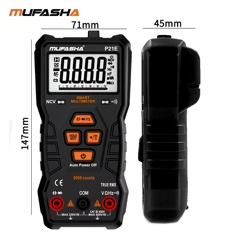 MUFASHA multimètre numérique avec fonction d'alarme automatique 0.5V ~ 6000V tension cc 1V ~