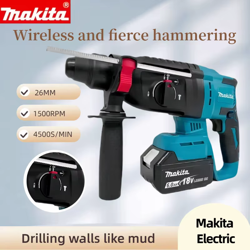 Makita Perceuse à percussion rotative sans fil 18V sans balais 26 mm - Outil électrique sans fil haute performance