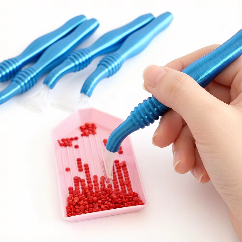 Kit d'outils de peinture diamant DIY avec stylos de pose 3D, plateau de cire, ensemble de pinces et accessoires pour la création de points de croix