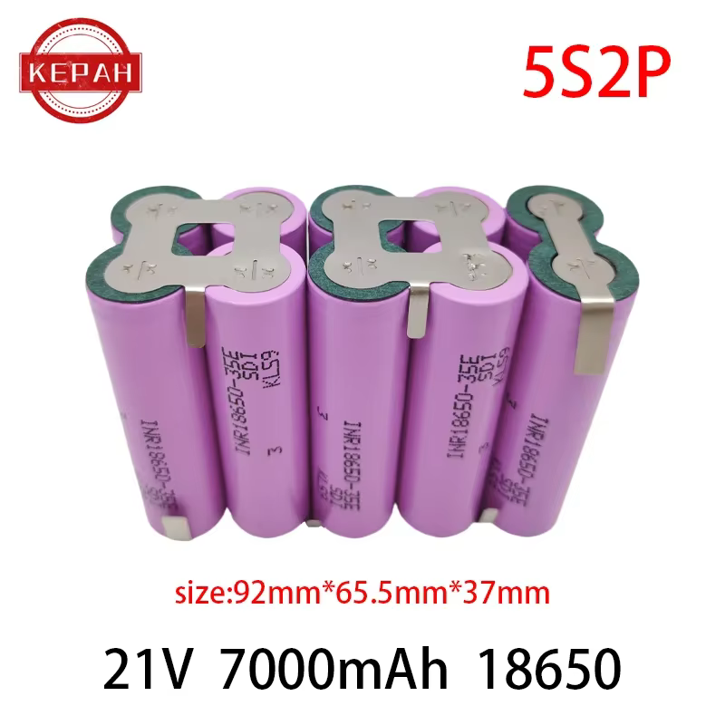 Batterie personnalisée 5S2P 5S3P 5S4P 6S2P 8.4V 3.7V 10.8V 16.8V 18V 25.2V 18650 35E