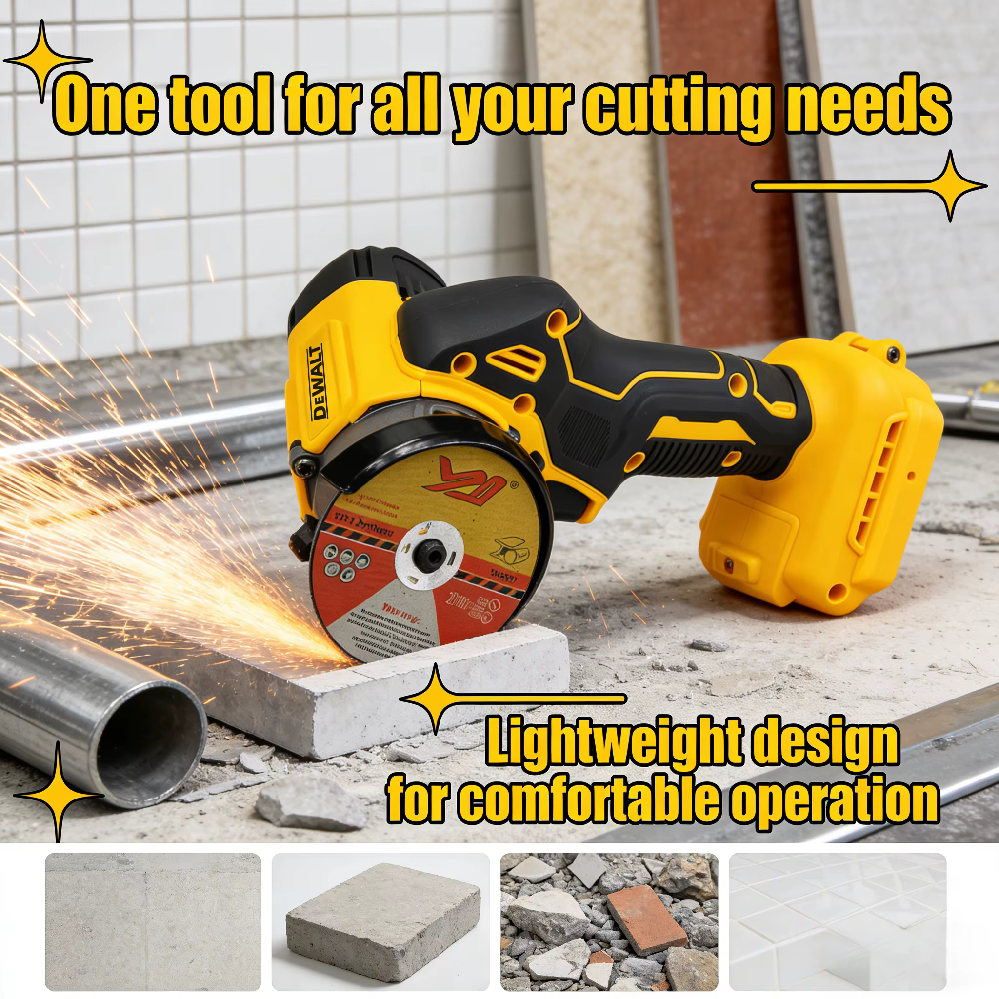 Mini-meuleuse d'angle DEWALT A2UD 20V (3 pouces/76 mm) : Machine de meulage sans fil 20000 tr/min pour découpe et polissage de précision