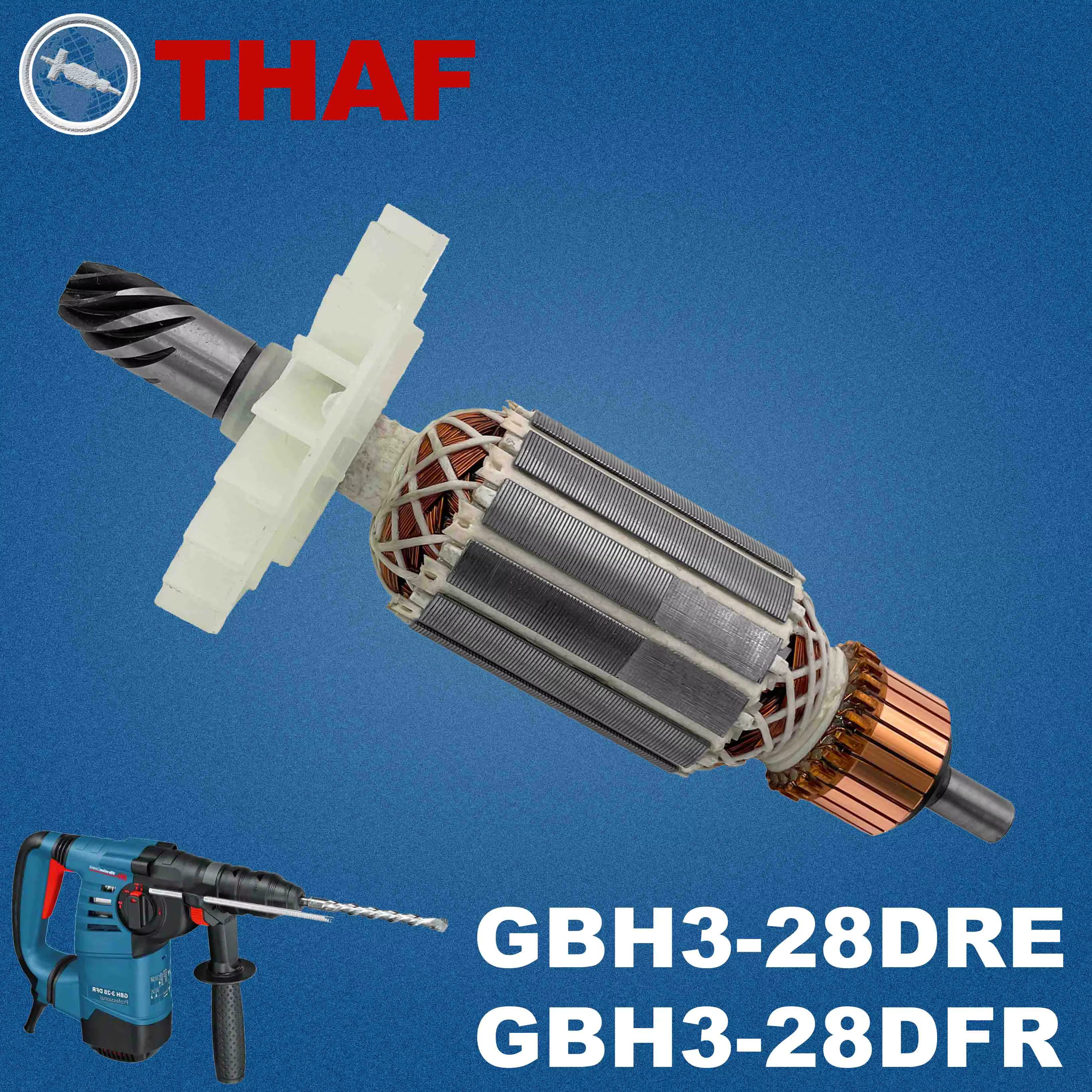 AC 220V 240V GBH3-28DRE GBH3-28DFR Induit Rotor pour BOSCH GBH4-28DFR GBH 3000 Marteau Perforateur Pièces de rechange