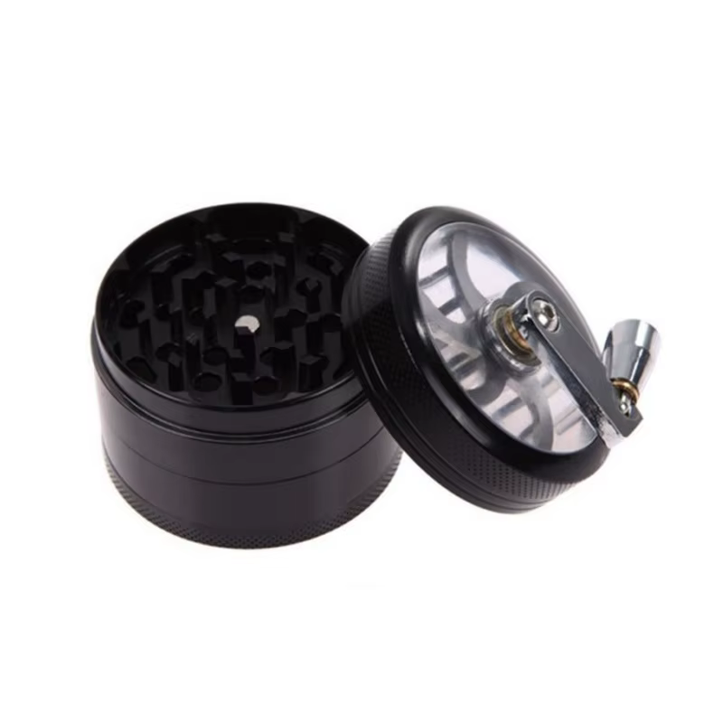 Meuleuse à main de 40mm de diamètre avec brosse, 4 parties, stockage d'herbes et de tabac, meuleuses en aluminium, tuyau de fumée, accessoires pour cigarettes