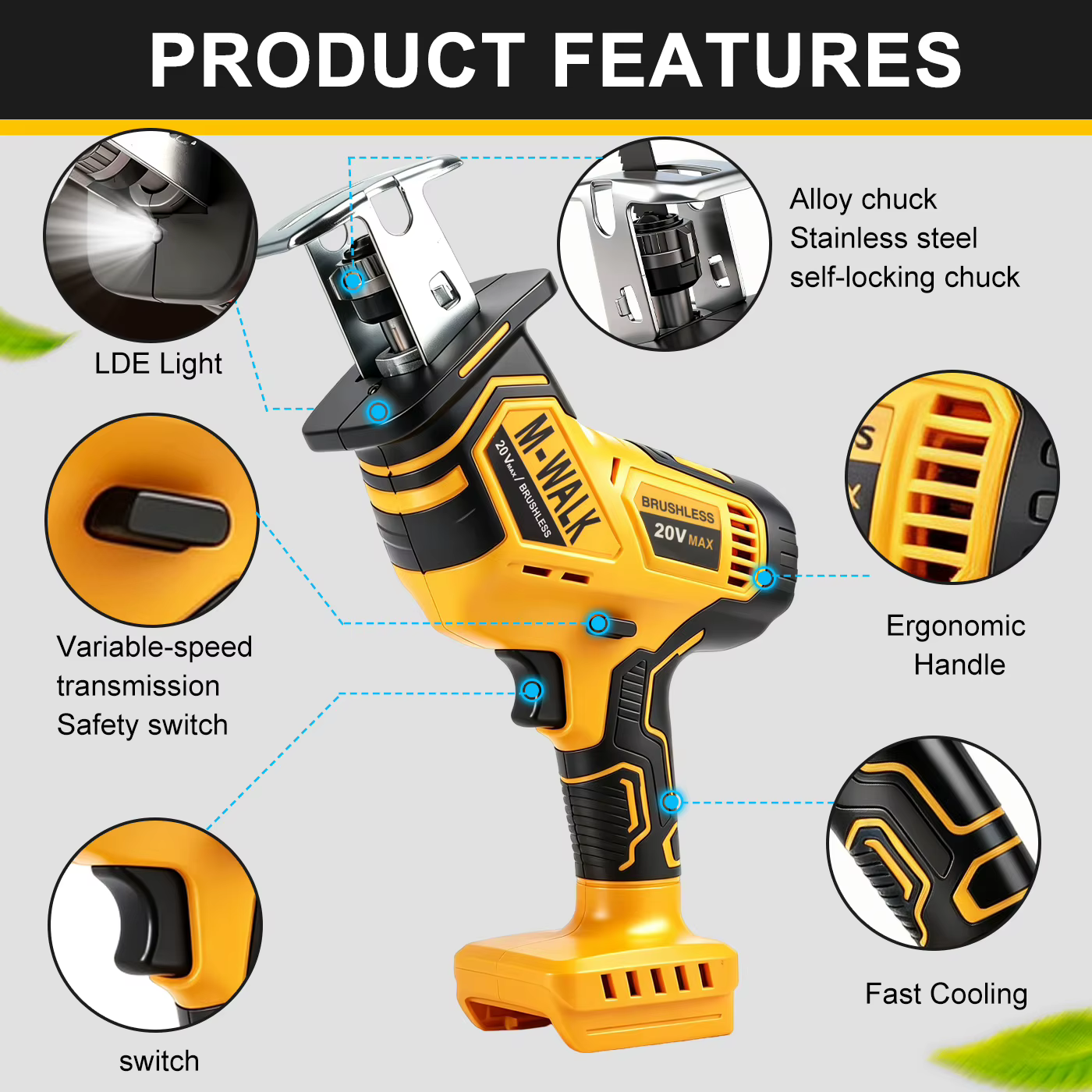 Scie sauteuse sans fil Brushless pour batterie Dewalt 20V