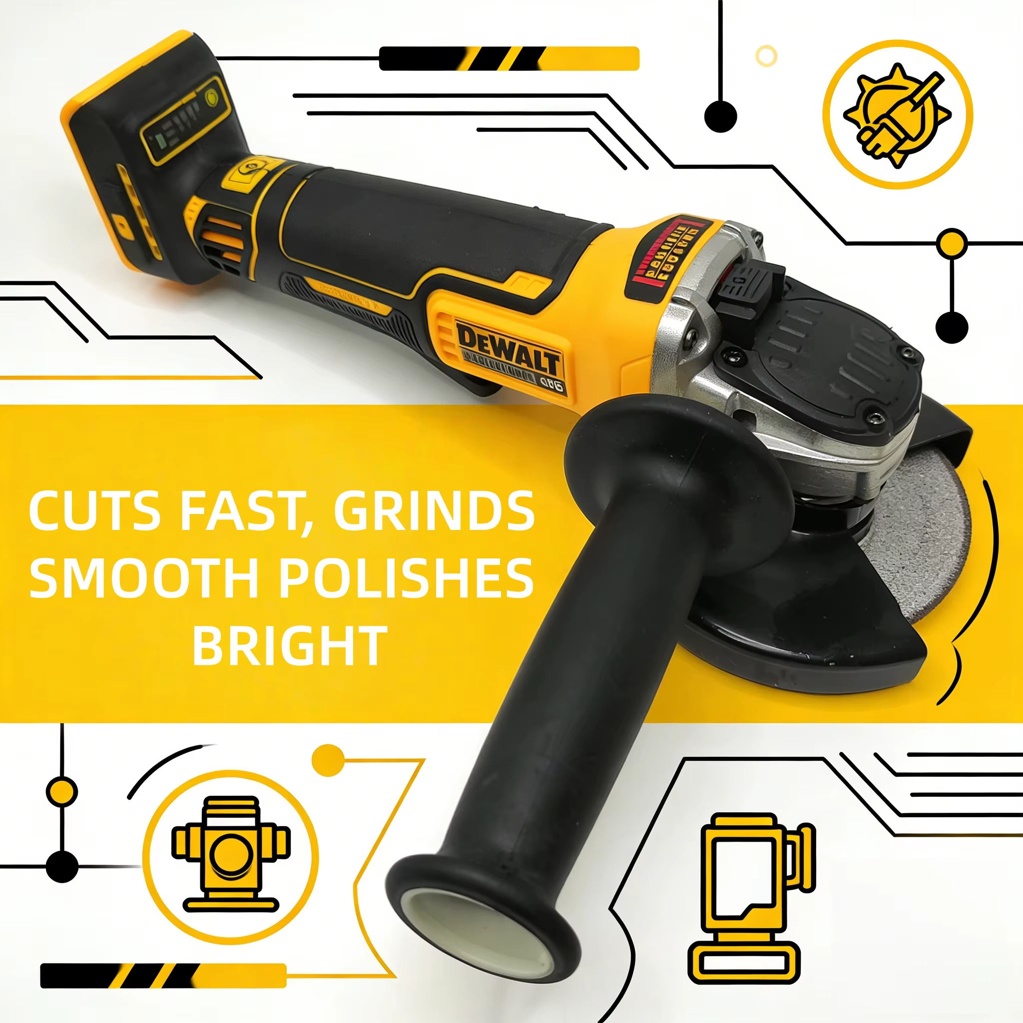 Dewalt DCG406 125MM/100MM Meuleuse d'angle sans fil sans balais 9000RPM