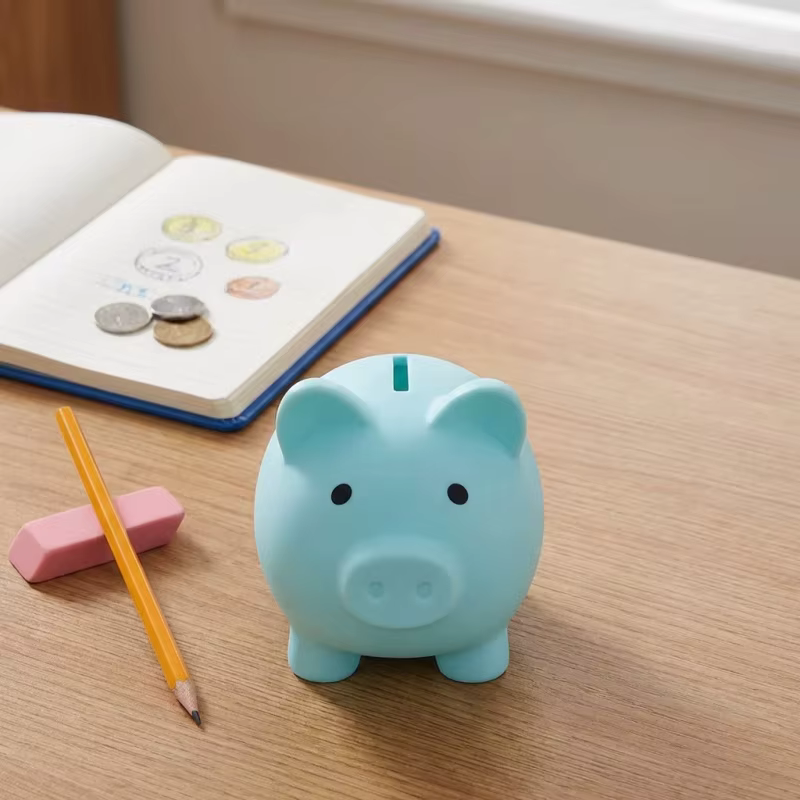 Tirelire en silicone en forme de cochon de dessin animé, résistante aux chocs, avec accès facile, jouet éducatif pour l'économie des enfants