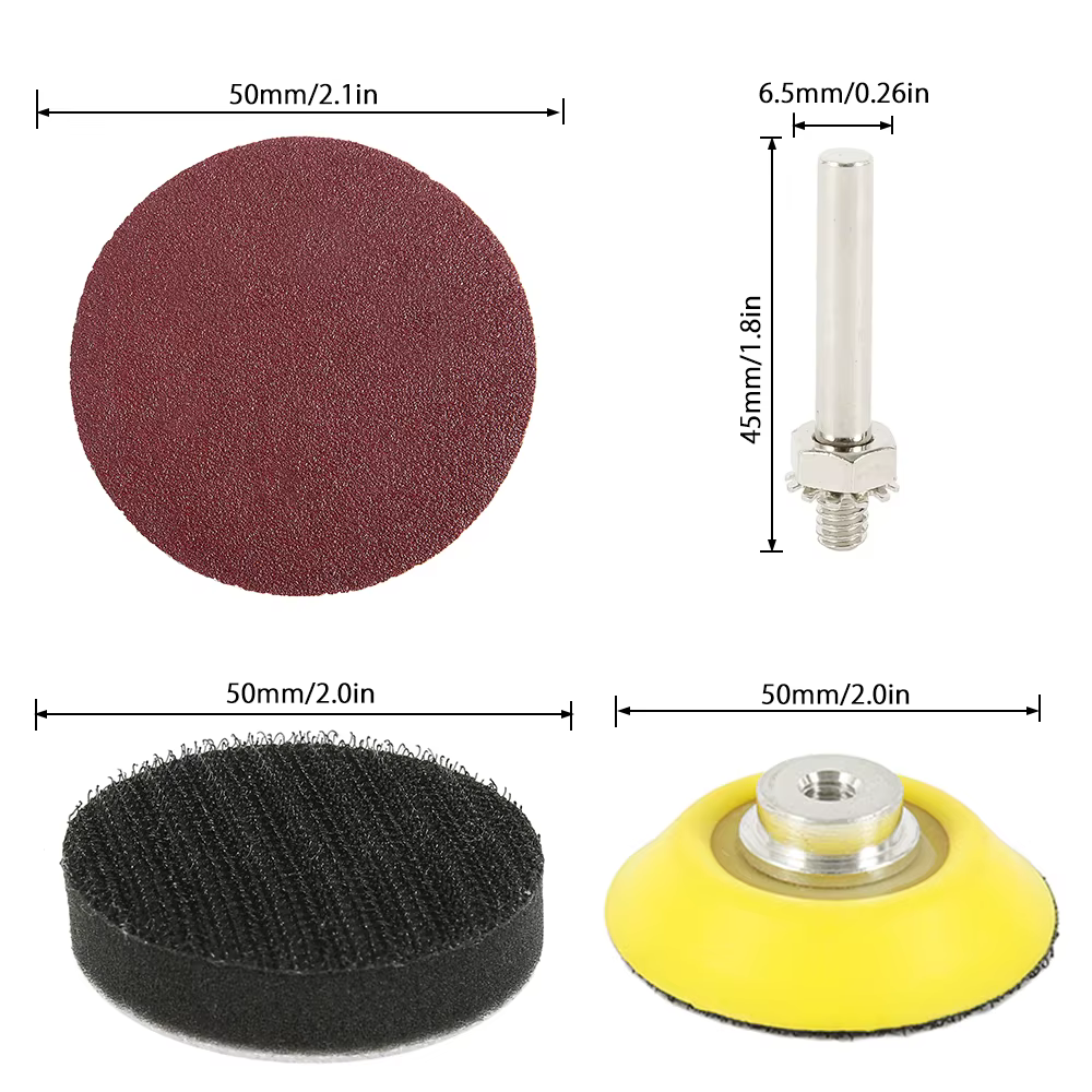 300 pièces 50mm disque de ponçage 2 pouces 60-3000 grains papiers de verre tampons