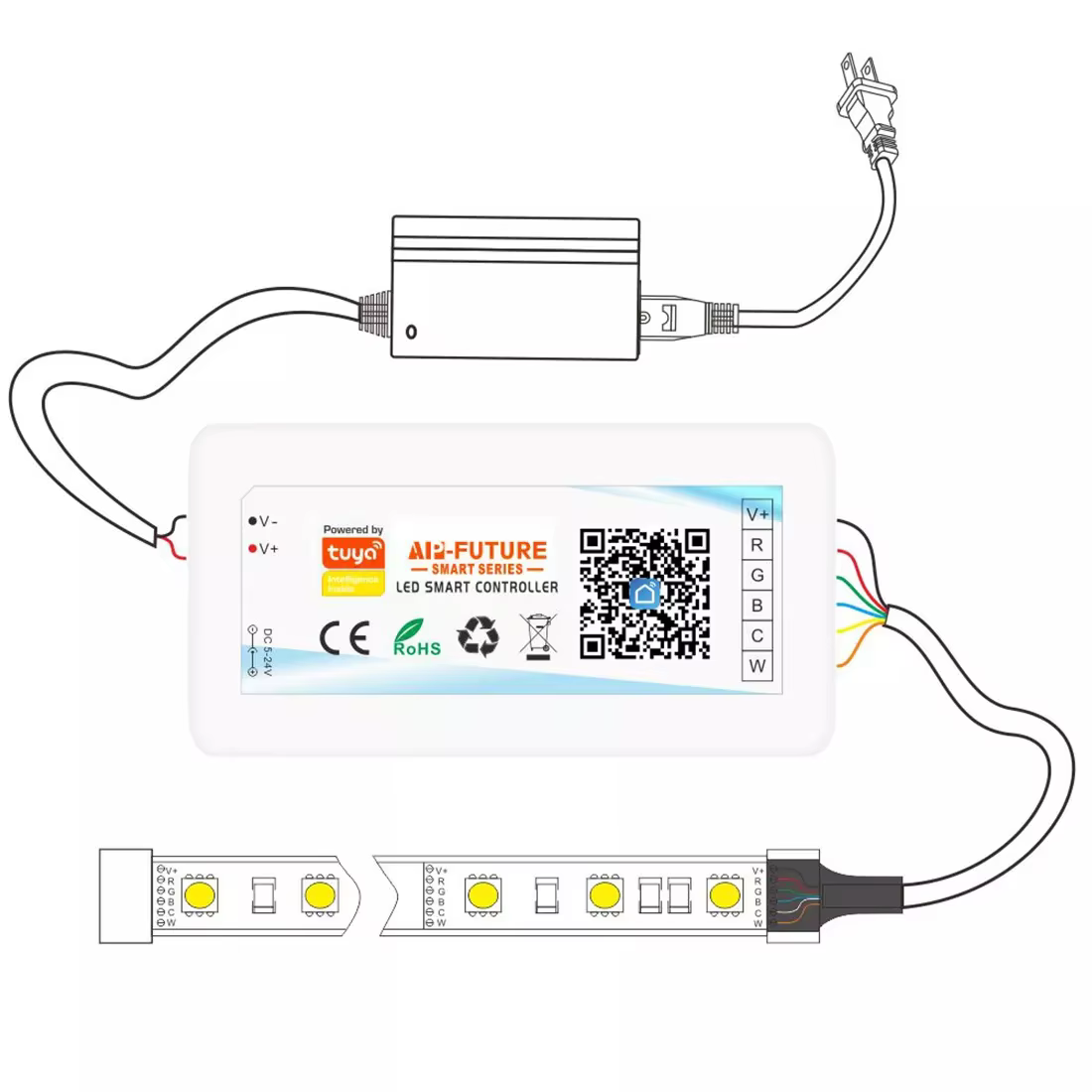 24V Tuya Wifi contrôleur LED sans fil prise en charge de l'application Android iOs Alexa Google commande vocale pour