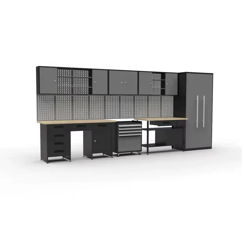 Armoire à outils industrielle avec portes doubles verrouillables + 8 tiroirs et séparateurs internes réglables