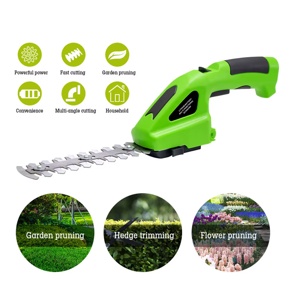 Taille-haie électrique sans fil 2-en-1 rechargeable