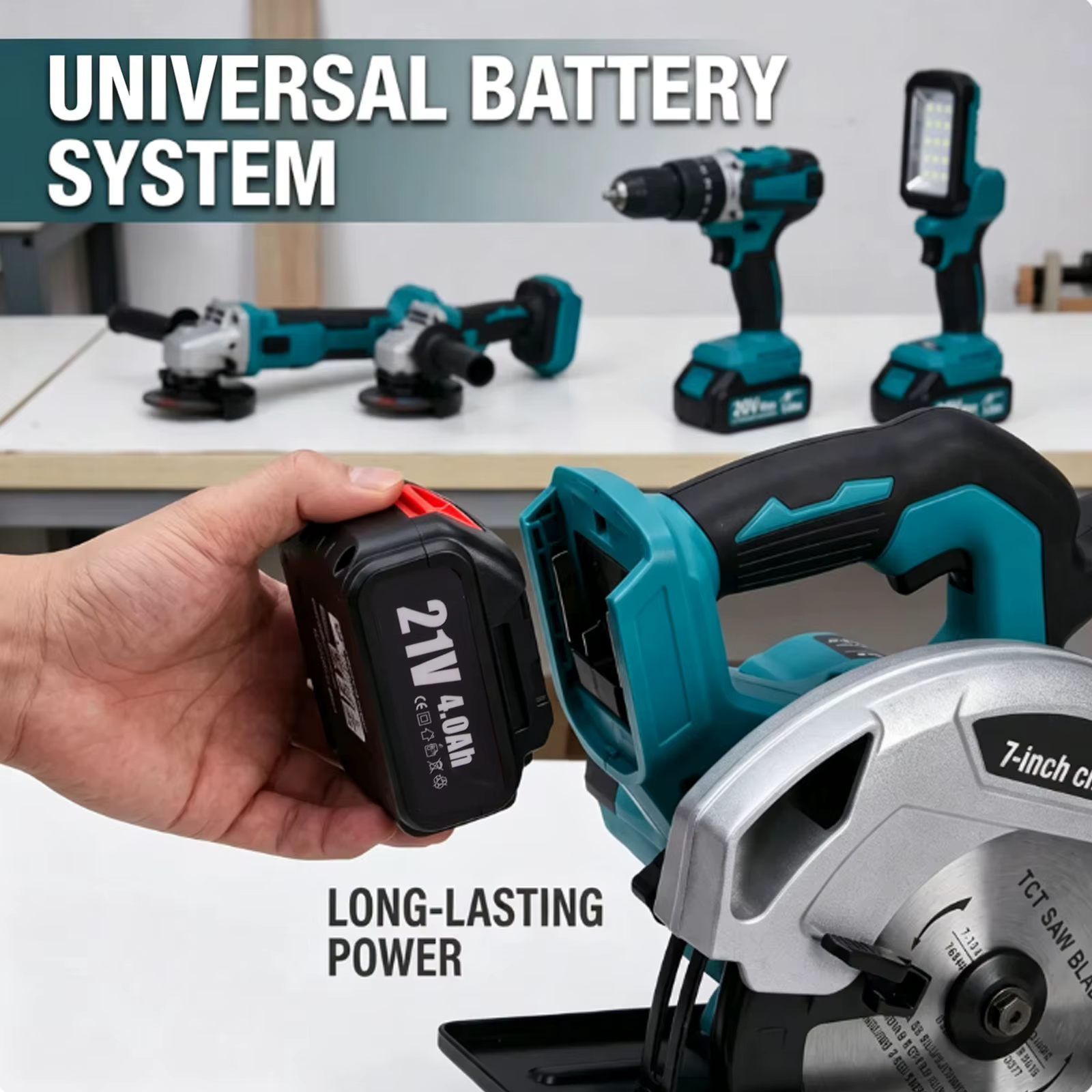 Nouvelle scie circulaire sans balais 4000W 185mm 11000 tr/min avec réglage 0-45° (modèle 2026) ° Batterie Makita 18V