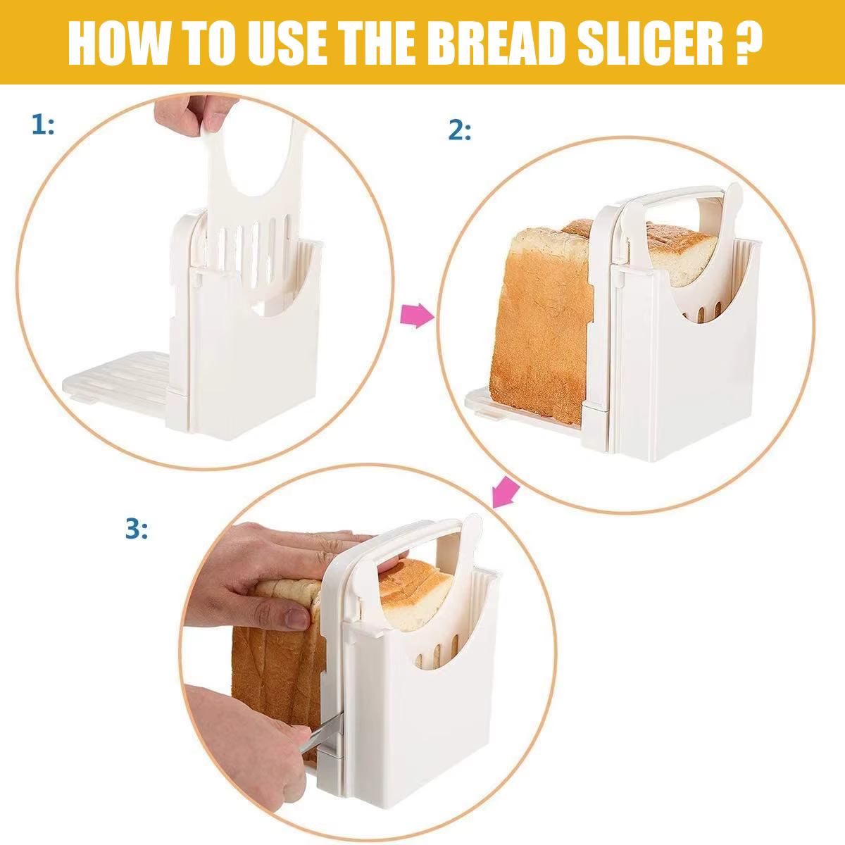 JXSLICER-Machine à trancher le pain de toast réglable, outils pliables en plastique, guide de coupe jxCutting pour les zones faites maison, cuisson de cuisine