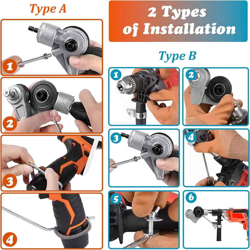 Ciseaux à tôle, perceuse électrique