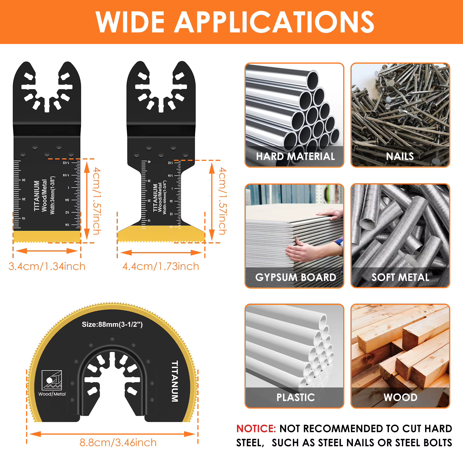 Kit de lames de scie oscillantes en titane