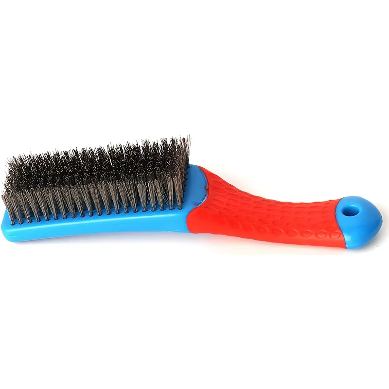 Brosse métallique robuste en acier inoxydable avec poignée en plastique confortable – Parfaite pour enlever la rouille