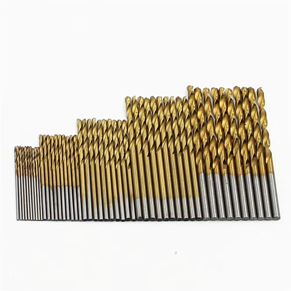 50pc Titane Plaqué Twist Drill Set 1-3mm Petit Foret Perceuse Électrique